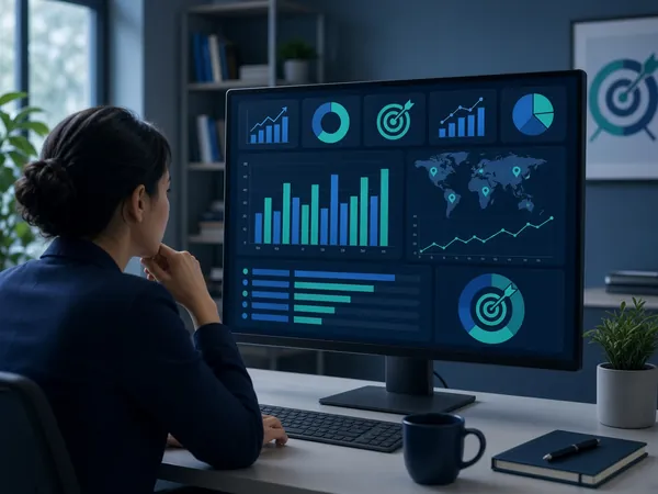 Marketer reviewing a paid advertising campaign dashboard for the SEM and Google Ads course
